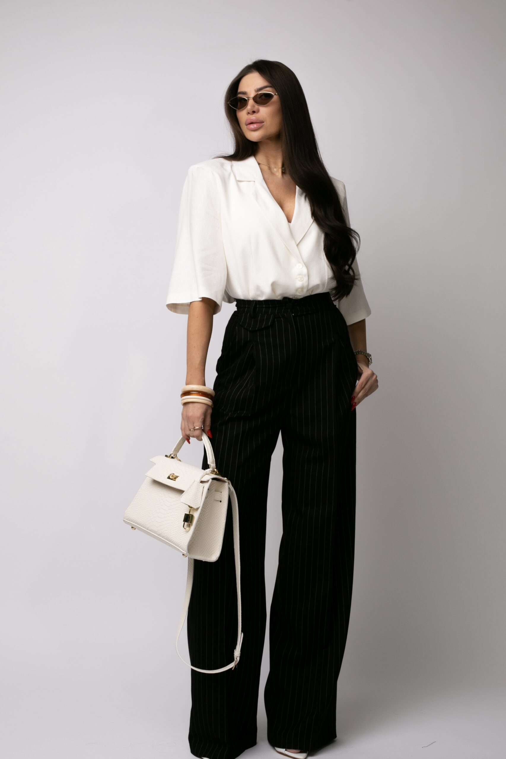 IMG_9568 Pantalon Office Black Lines - imagine 1