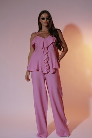 Costum Linen Pink Wales - imagine 5